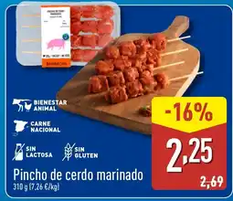 ALDI Pincho de cerdo marinado oferta