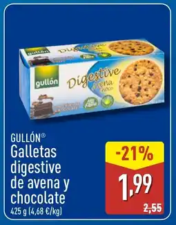 ALDI GULLÓN Galletas digestive de avena y chocolate oferta
