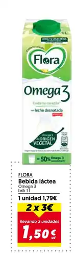 Hiper Usera FLORA Bebida láctea Omega 3 oferta