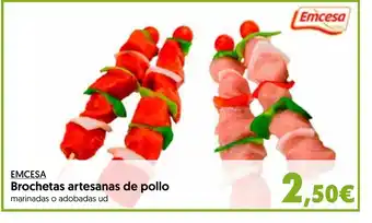 Hiper Usera EMCESA Brochetas artesanas de pollo oferta