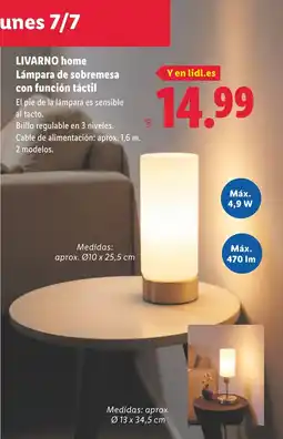 Lidl LIVARNO HOME Lámpara de sobremesa con función táctil oferta