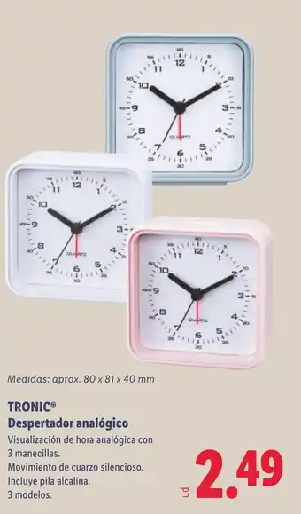 Lidl TRONIC Despertador analógico oferta