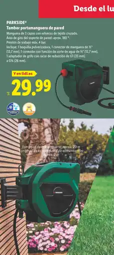 Lidl PARKSIDE Tambor portamanguera de pared oferta