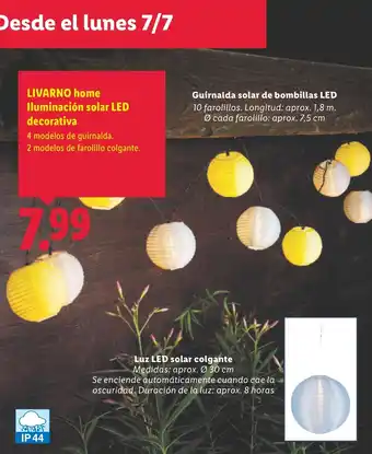 Lidl LIVARNO HOME Iluminación solar LED decorativa oferta