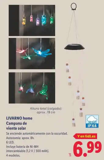 Lidl LIVARNO HOME Campana de viento solar oferta