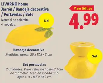 Lidl LIVARNO HOME Jarrón / Bandeja decorativa / Portavelas/Bote oferta