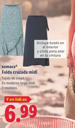 Lidl ESMARA Falda cruzada midi oferta