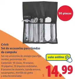 Lidl Crivit Set de accesorios para tiendas de campaña oferta
