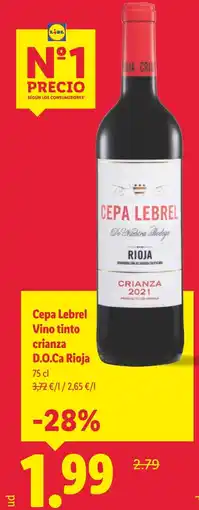 Lidl Cepa Lebrel Vino tinto crianza D.O.Ca Rioja oferta