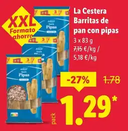 Lidl LA CESTERA Barritas de pan con pipas oferta