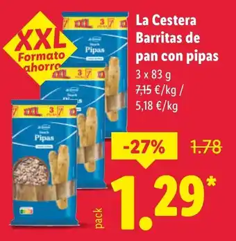 Lidl LA CESTERA Barritas de pan con pipas oferta