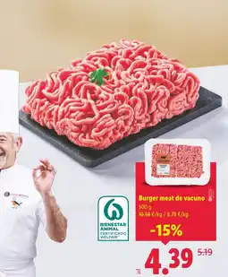 Lidl Burger meat de vacuno oferta