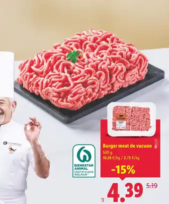Lidl Burger meat de vacuno oferta
