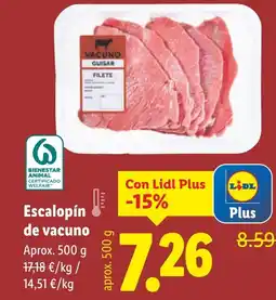 Lidl Escalopín de vacuno oferta