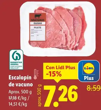 Lidl Escalopín de vacuno oferta