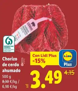 Lidl Chorizo de cerdo ahumado oferta