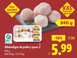 Lidl Albóndigas de pollo y pavo oferta
