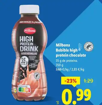Lidl MILBONA Bebible high protein chocolate oferta