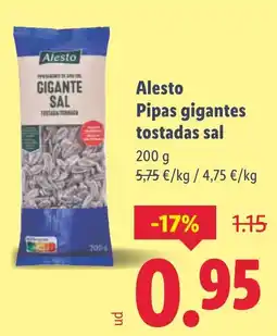 Lidl ALESTO Pipas gigantes tostadas sal oferta