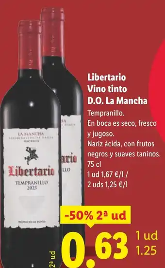 Lidl Libertario Vino tinto D.O. La Mancha oferta