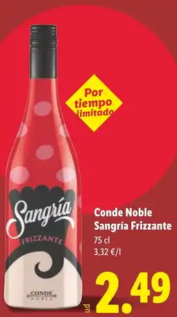Lidl Conde Noble Sangría Frizzante oferta