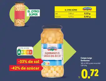 Lidl Campo Largo Garbanzos oferta