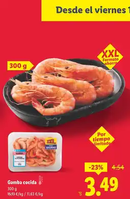 Lidl Gamba cocida oferta