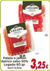Proxi Legado - paleta o jamon iberico cebo 50% oferta