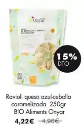 NaturaSí Aliments onyar - ravioli queso azul cebolla caramelizada 250gr bio oferta