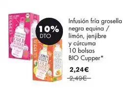 NaturaSí Cupper - infusión fria grosella negra equina / limon, jenibre y curcuma 10 bolsas oferta
