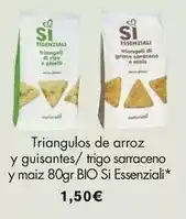 NaturaSí Si essenziali - triangulos de arroz y guisantes/ trigo sarraceno y maiz 80gr bio oferta