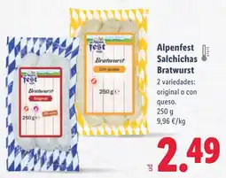 Lidl ALPENFEST Salchichas Bratwurst oferta