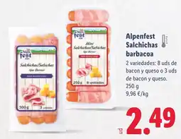 Lidl ALPENFEST Salchichas barbacoa oferta