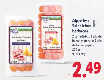 Lidl ALPENFEST Salchichas barbacoa oferta
