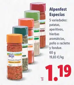 Lidl ALPENFEST Especias oferta