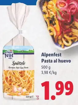 Lidl ALPENFEST Pasta al huevo oferta