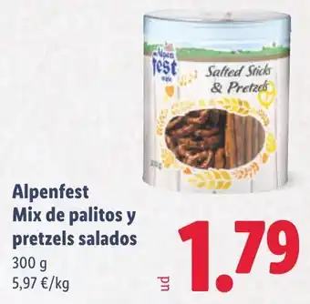 Lidl ALPENFEST Mix de palitos y pretzels salados oferta