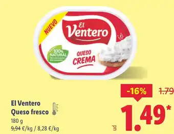 Lidl EL VENTERO Queso fresco oferta
