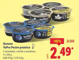 Lidl DANONE YoPro Postre proteico oferta