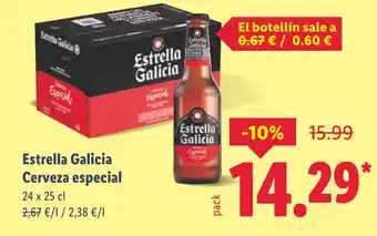 Lidl Estrella Galicia Cerveza especial oferta