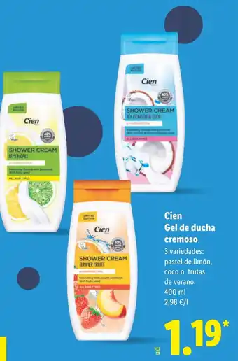 Lidl CIEN Gel de ducha cremoso oferta