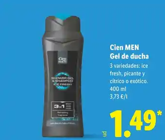 Lidl CIEN MEN Gel de ducha oferta