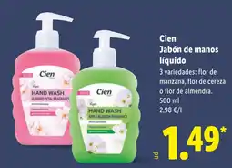 Lidl CIEN Jabón de manos líquido oferta