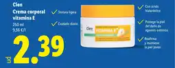 Lidl CIEN Crema corporal vitamina E oferta