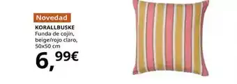 IKEA Korallbuske - funda de cojín beige/rojo claro 50x50 cm oferta