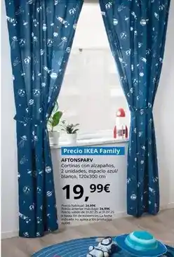 IKEA Aftonsparv - cortinas con alzapaños, 2 unidades, espacio azul/blanco, 120x300 cm oferta