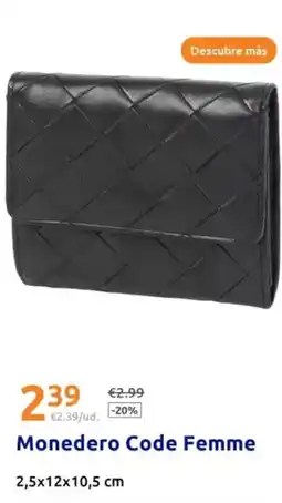 Action Monedero code femme oferta
