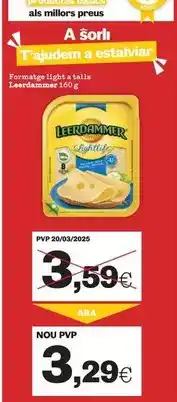 Sorli Leerdammer - t'ajuden a estalvilar oferta