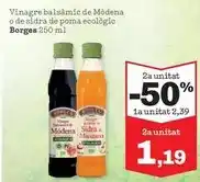 Sorli Borges - vinagre balsamic de modena o de sidra de poma ecologic oferta