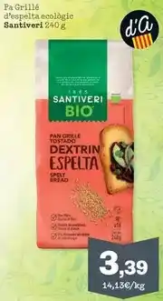 Sorli Santiveri - pan grille d'espila ecologic oferta